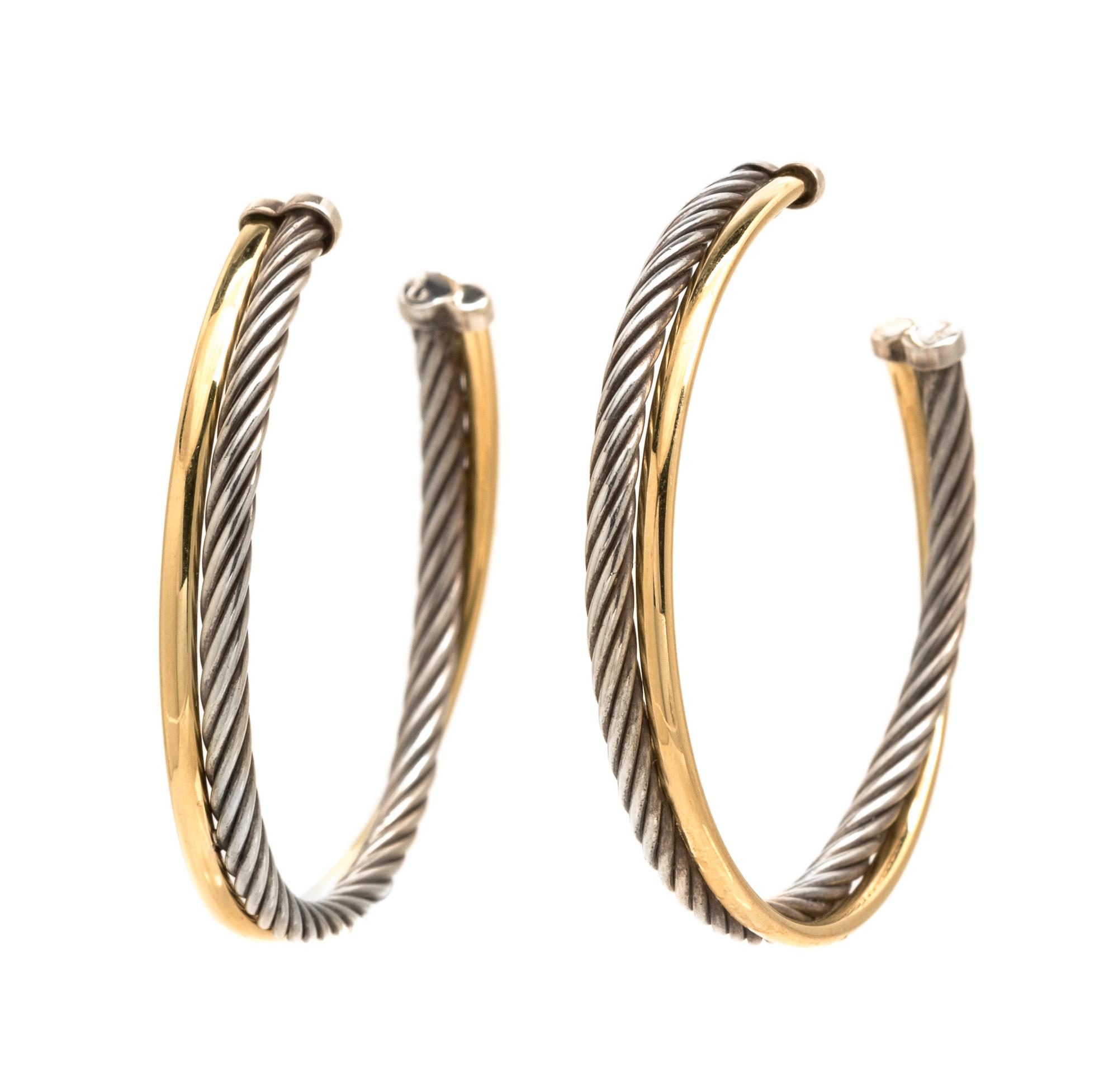 A Collection of Sterling Silver and Bonded 18 Karat Yellow Gold Jewelry, David Yurman, 76.50 dwts.