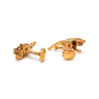 YELLOW GOLD FROG CUFFLINKS