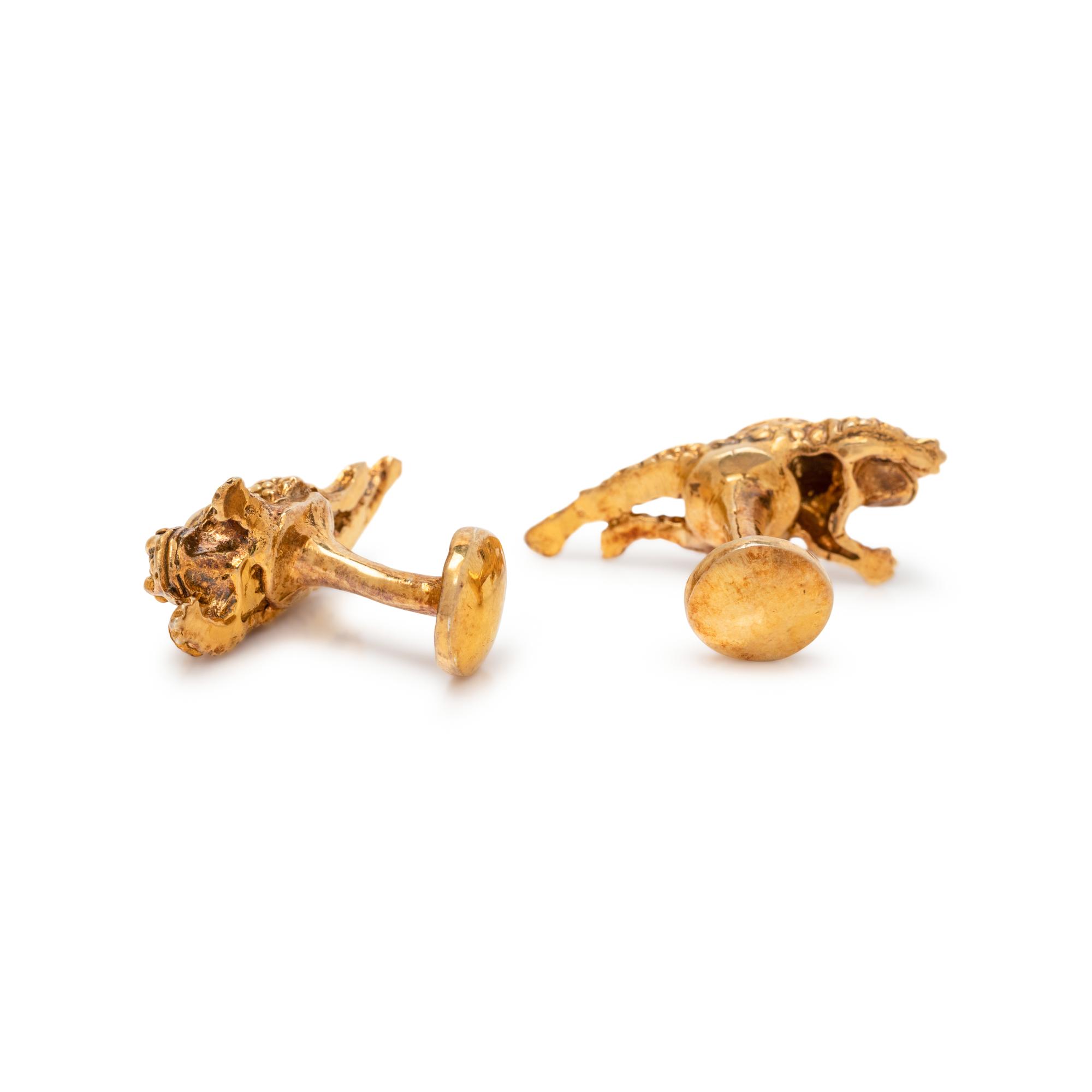 YELLOW GOLD FROG CUFFLINKS
