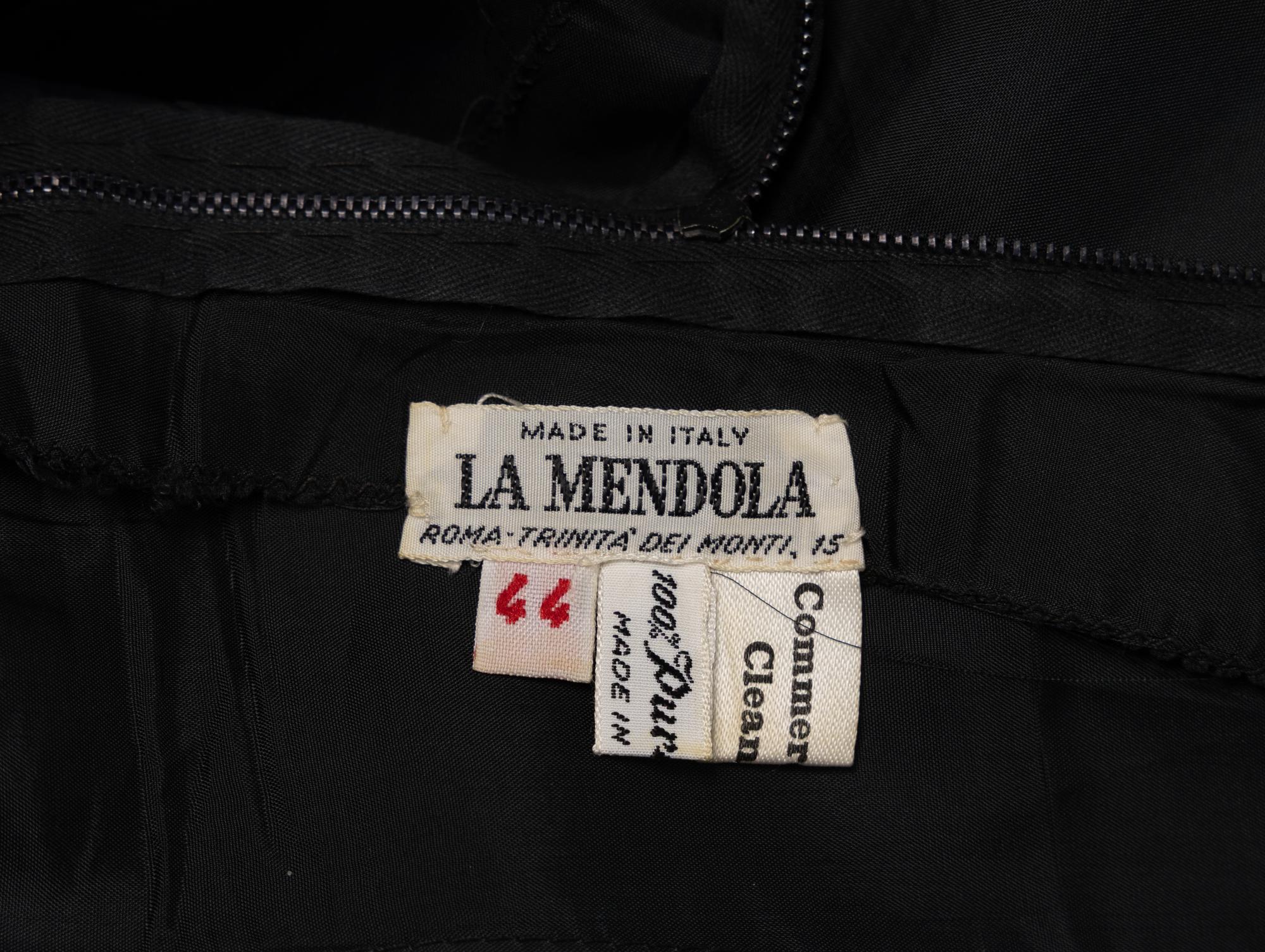 La Mendola, Black Cut Velvet Dress