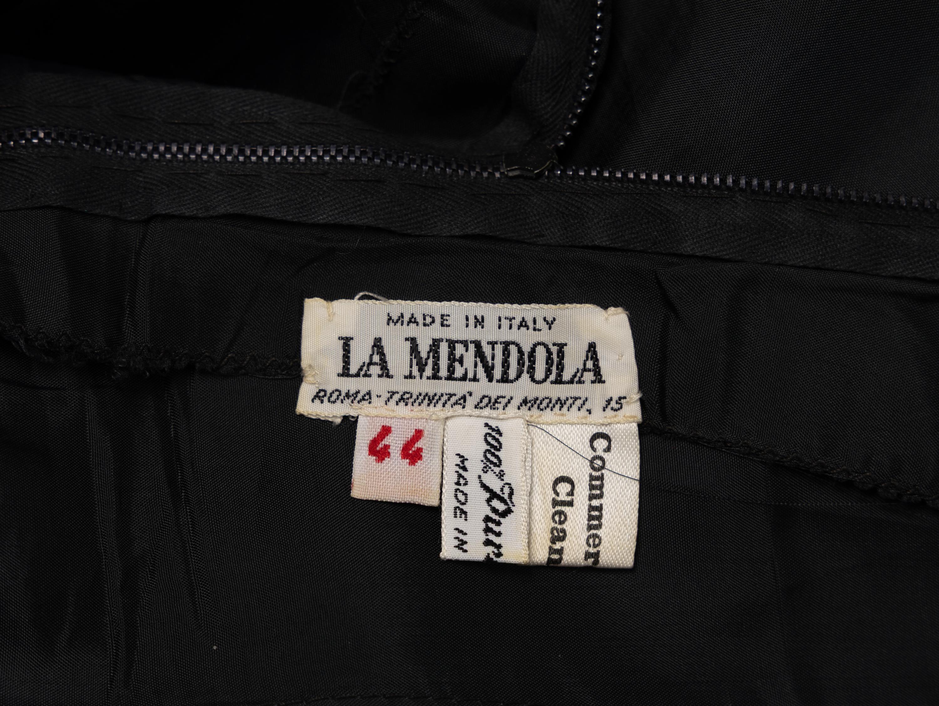 La Mendola, Black Cut Velvet Dress