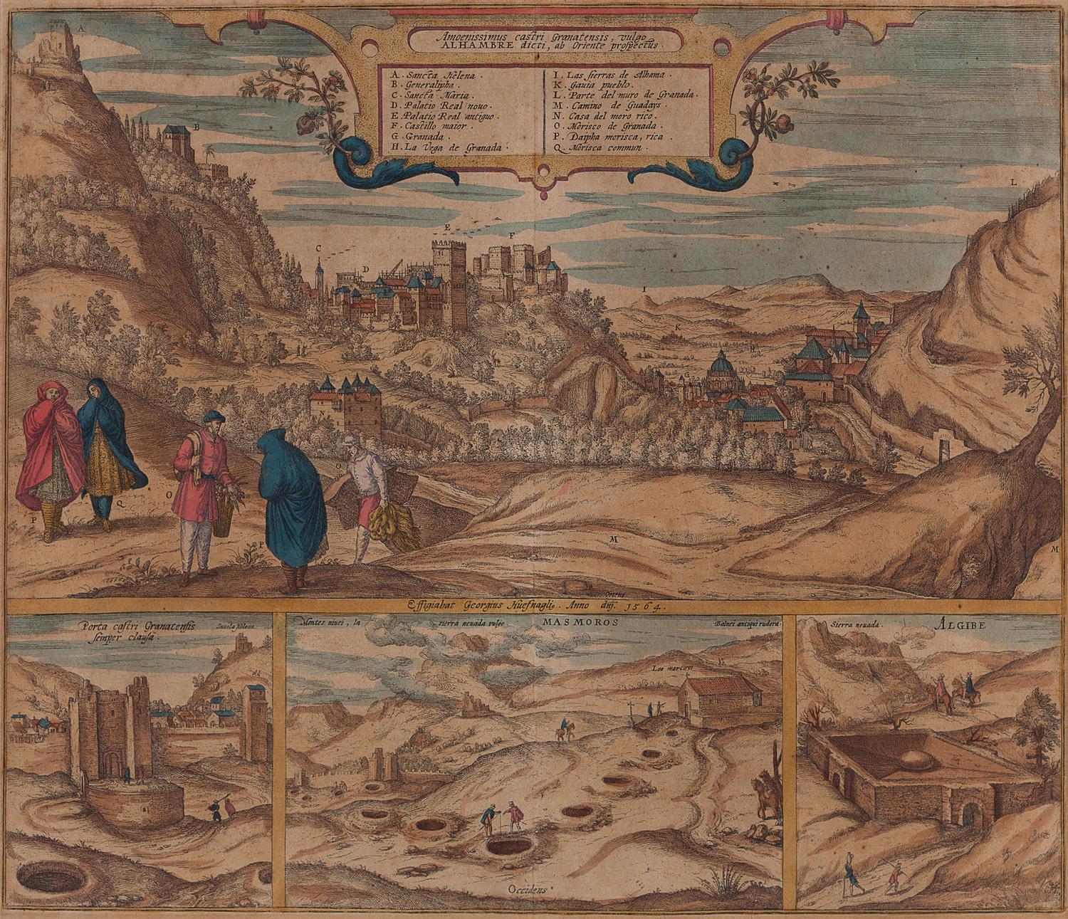 Two Period Maps by Joris (Georg) Hoefnagel (Flemish, 1542-1601)