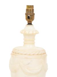 A Regency Style Carved White Marble Urn Mounted as a Lamp
