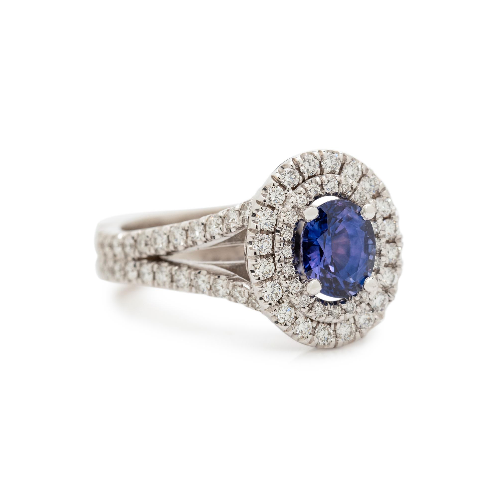COLOR CHANGE SAPPHIRE AND DIAMOND RING