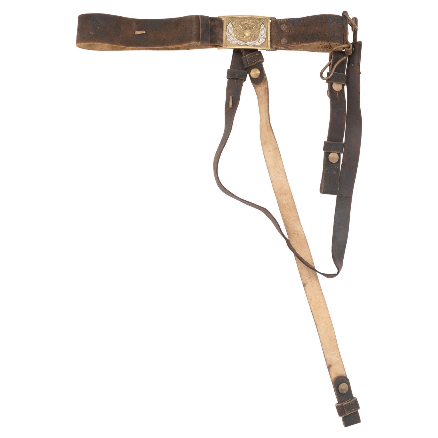 US Pattern 1851 Blackened Buff Sword Belt with Plate