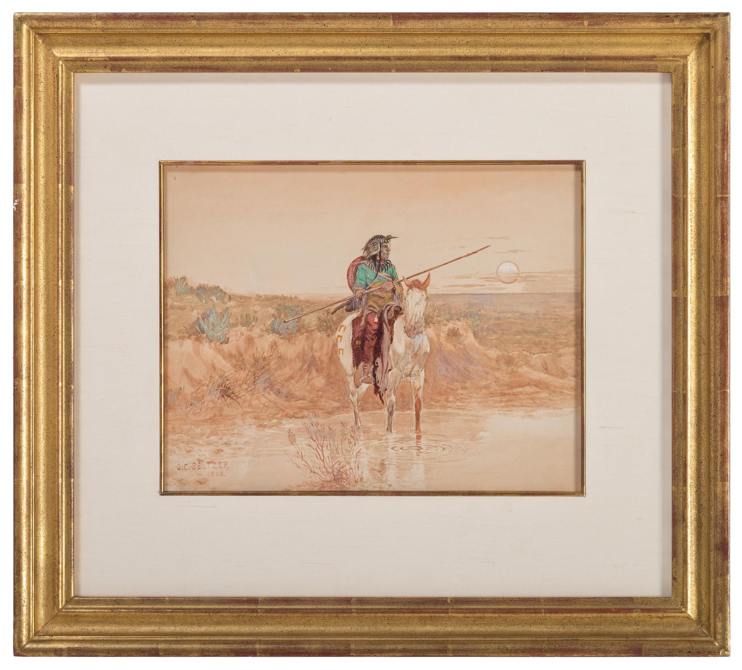 Indian Warrior on Horseback , 1908