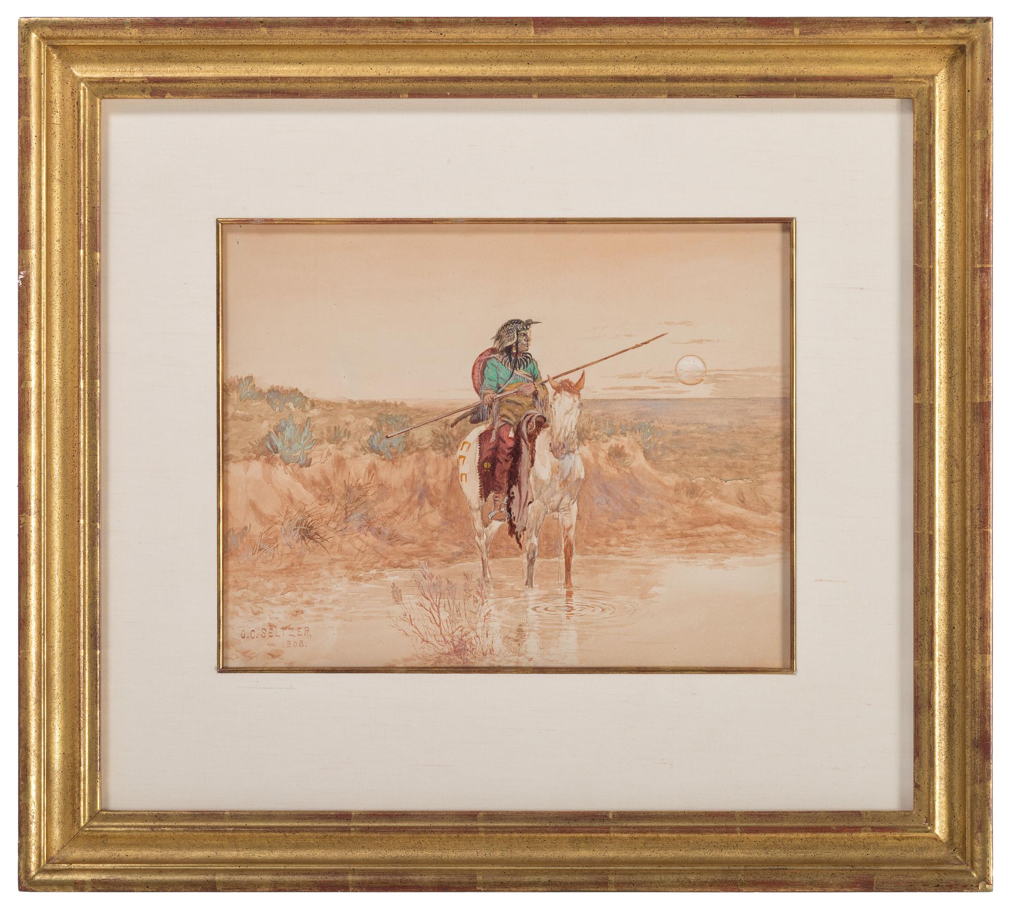 Indian Warrior on Horseback , 1908