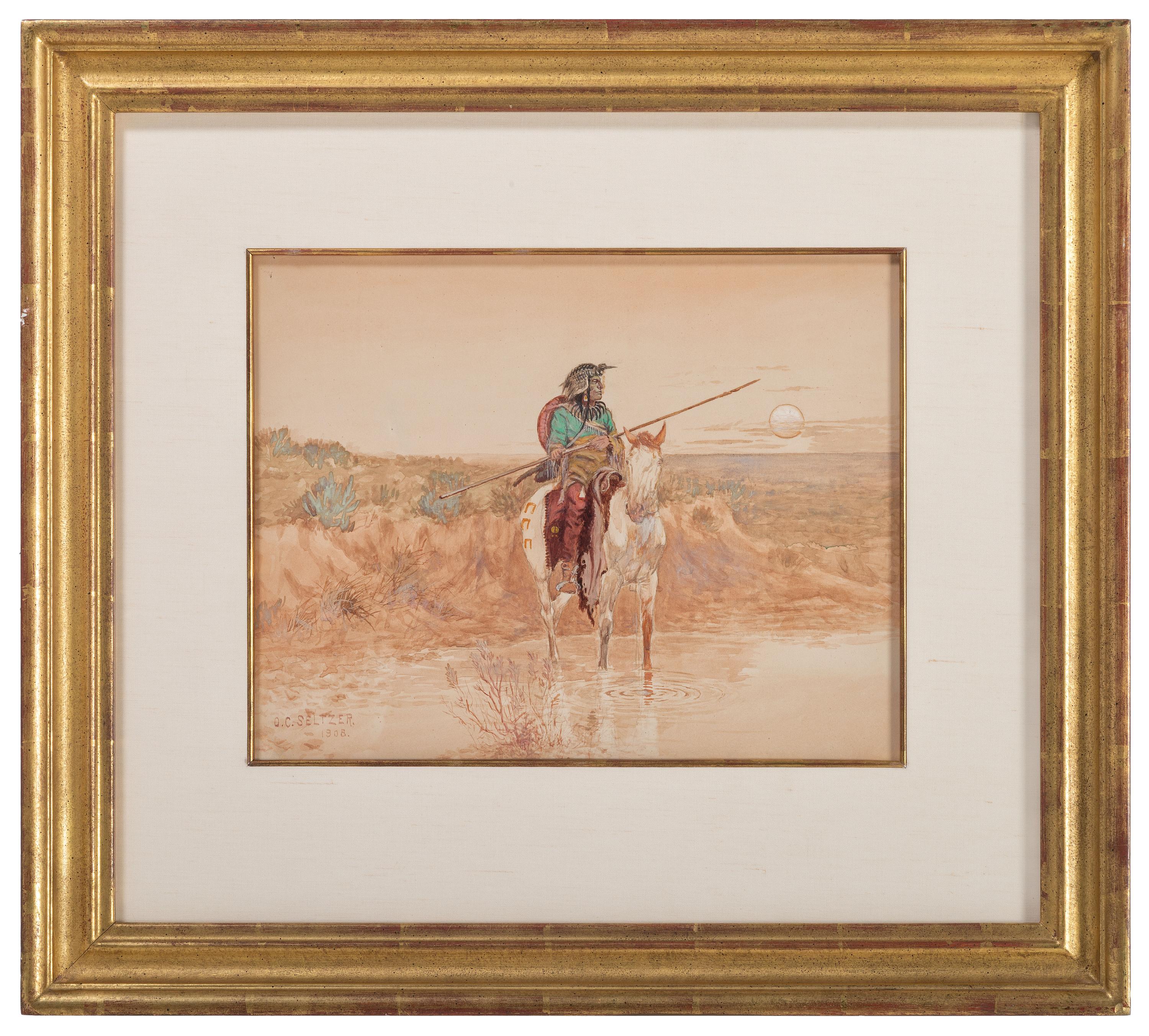 Indian Warrior on Horseback , 1908