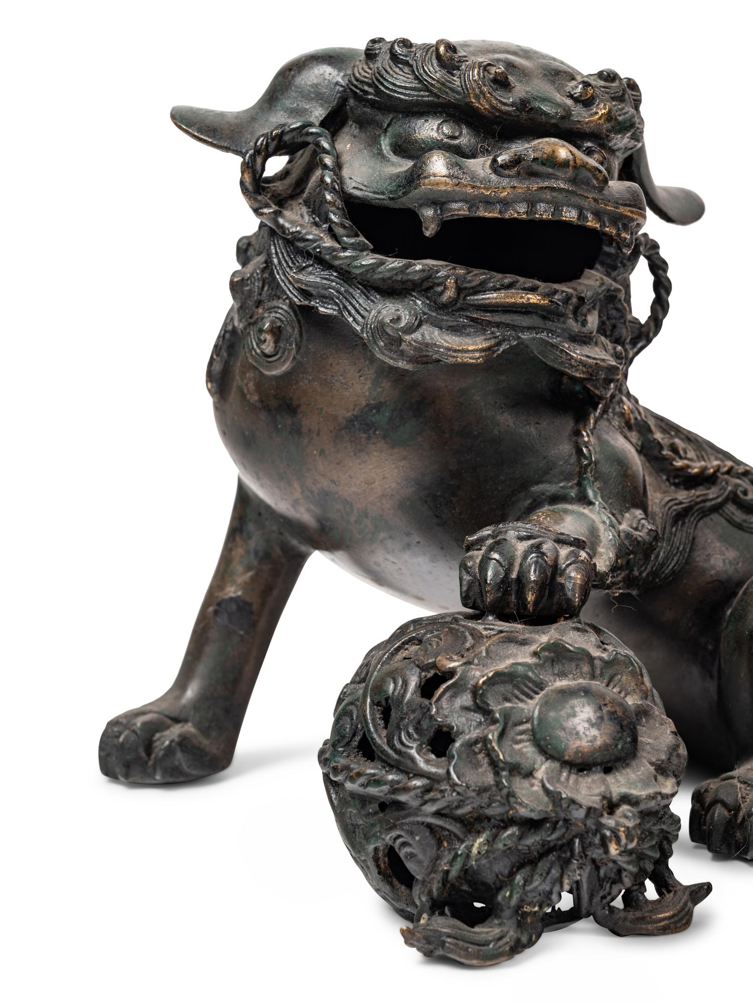 Three Chinese Bronze Figures of Animals