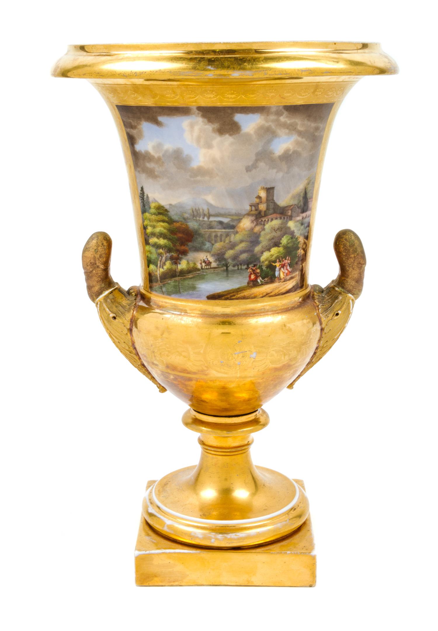 A Paris Porcelain Urn Height 14 inches. — 19TH CENTURY