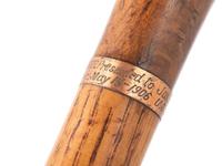 [MILITARIA - NAVY]. Walking stick presented to Joseph Rudolph by Captain Giles B. Harber.