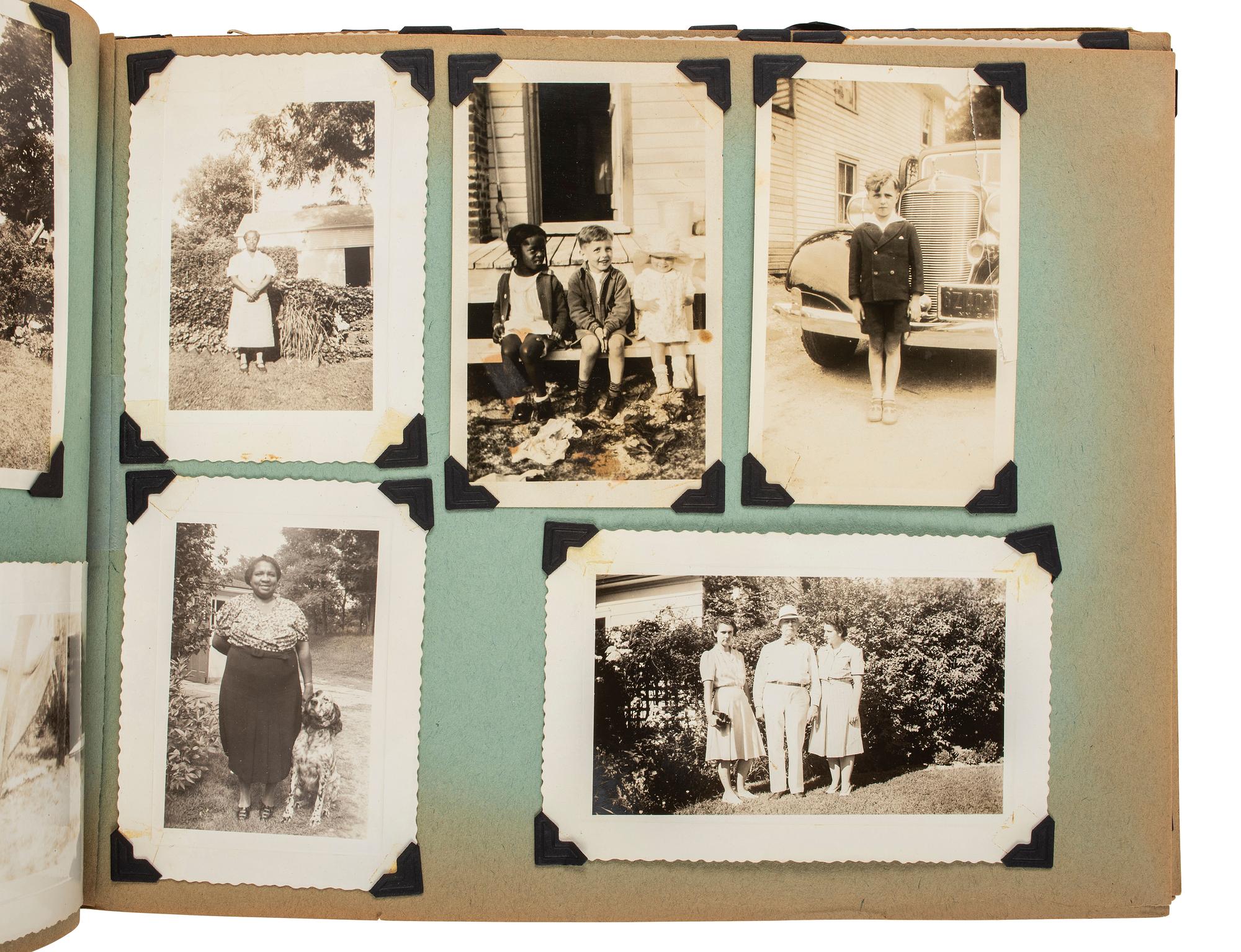 [EARLY PHOTOGRAPHY]. Album recording the early life of Juanita Thompson, an African American woman who grew up in Jamaica, NY, incl. images of her integrated neighborhood and summer camp. Ca 1920s-1950s.