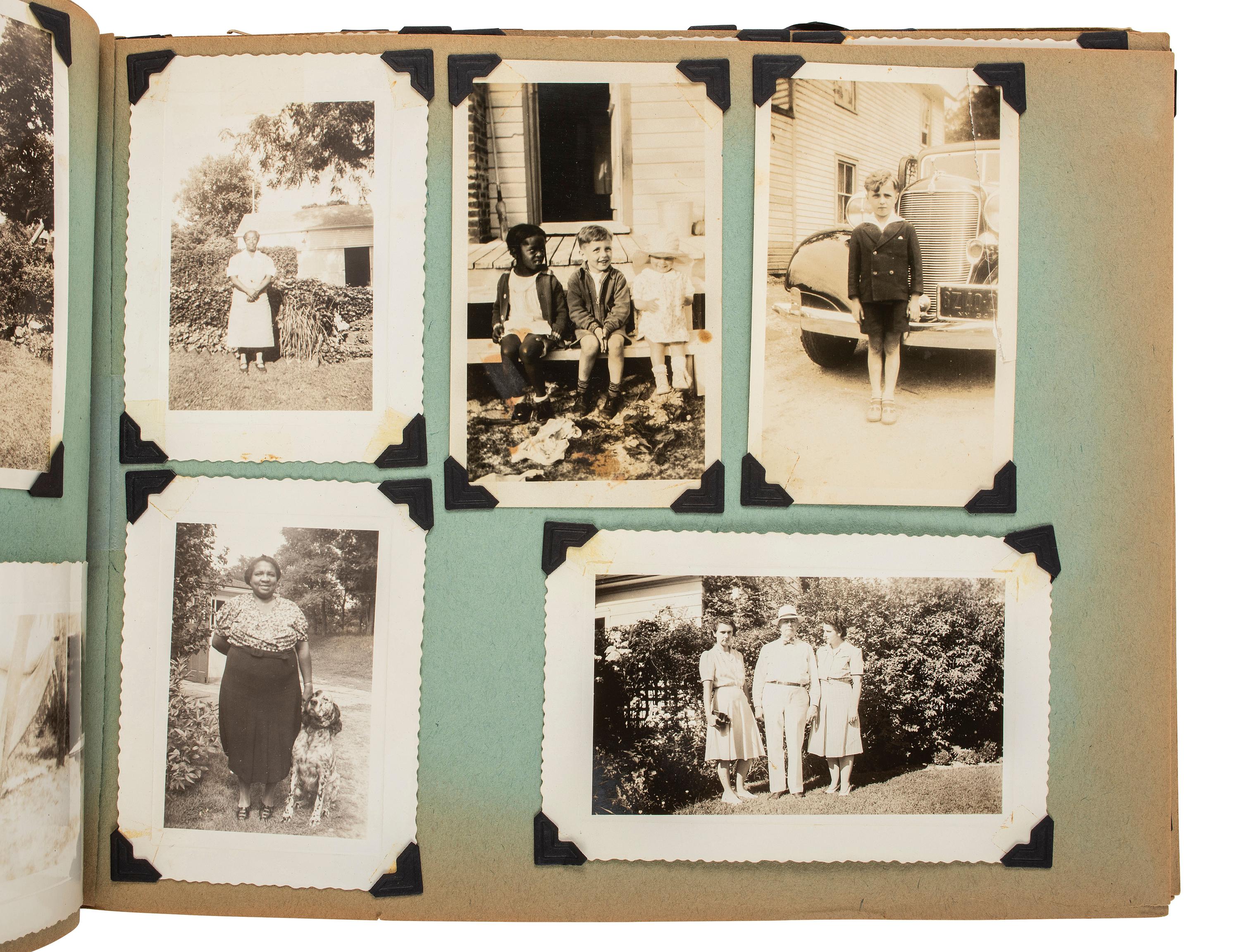 [EARLY PHOTOGRAPHY]. Album recording the early life of Juanita Thompson, an African American woman who grew up in Jamaica, NY, incl. images of her integrated neighborhood and summer camp. Ca 1920s-1950s.