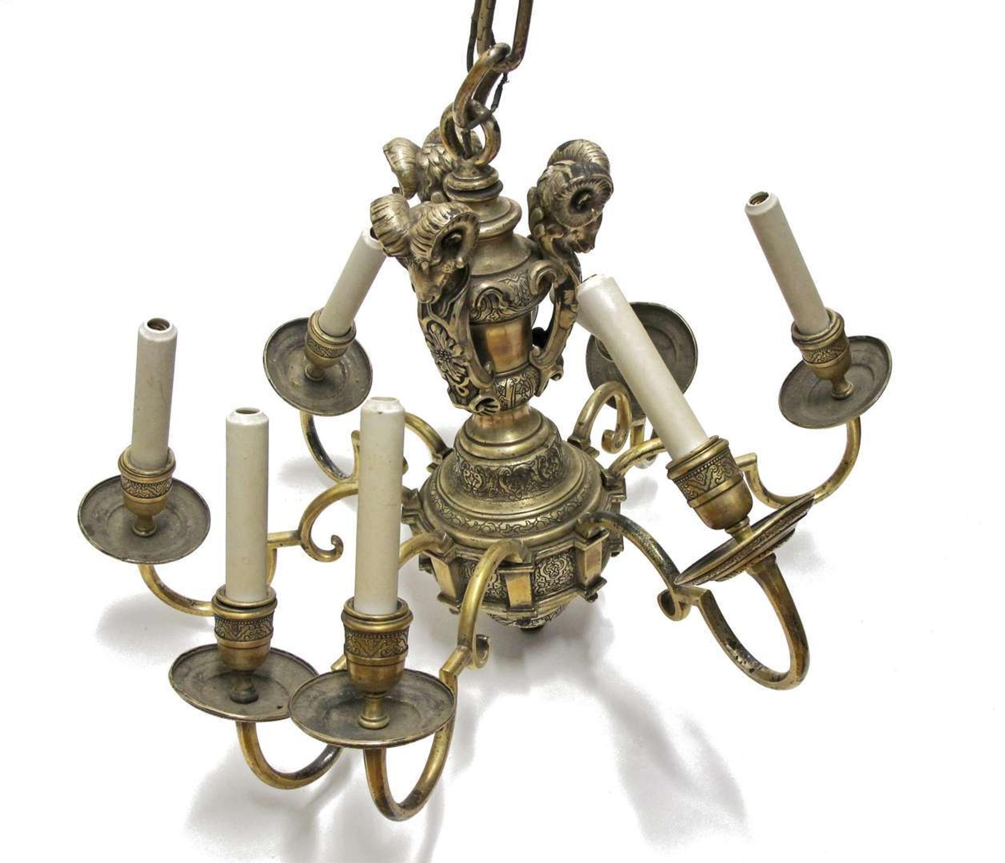 Impressive Classical gilt bronze eight light chandelier late 19th/early 20th century