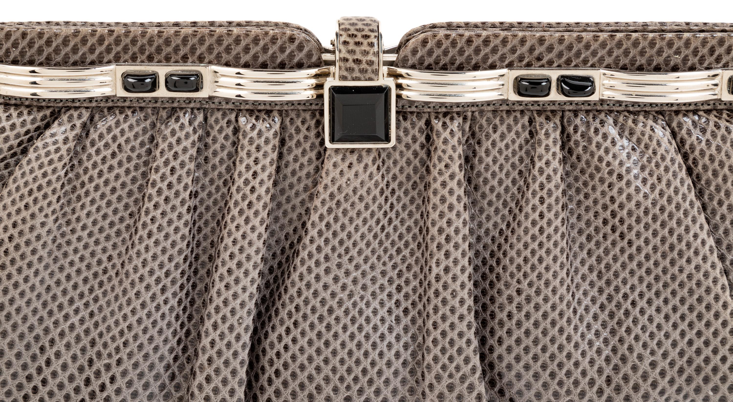 Judith Leiber Grey Skin Bag,
