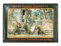 A Jacob Schmidt Brewing Company Tin Lithograph Advertising Sign
