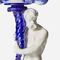 A Pair of Wedgwood Delft-Style Triton Candelabras UK, 1870s