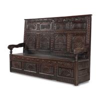 An English Oak Box Settle