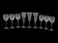 Three Sets of Waterford Cut Glass Stemware