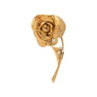 YELLOW GOLD AND DIAMOND ROSE BROOCH