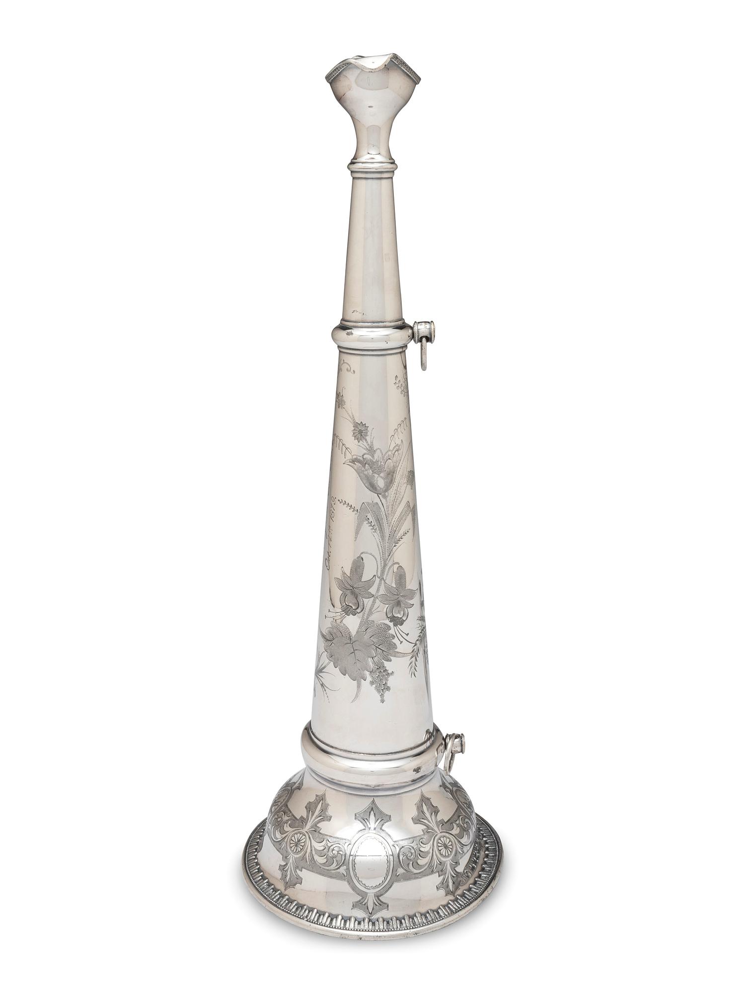 A Silver Plate Fireman's Parade Horn