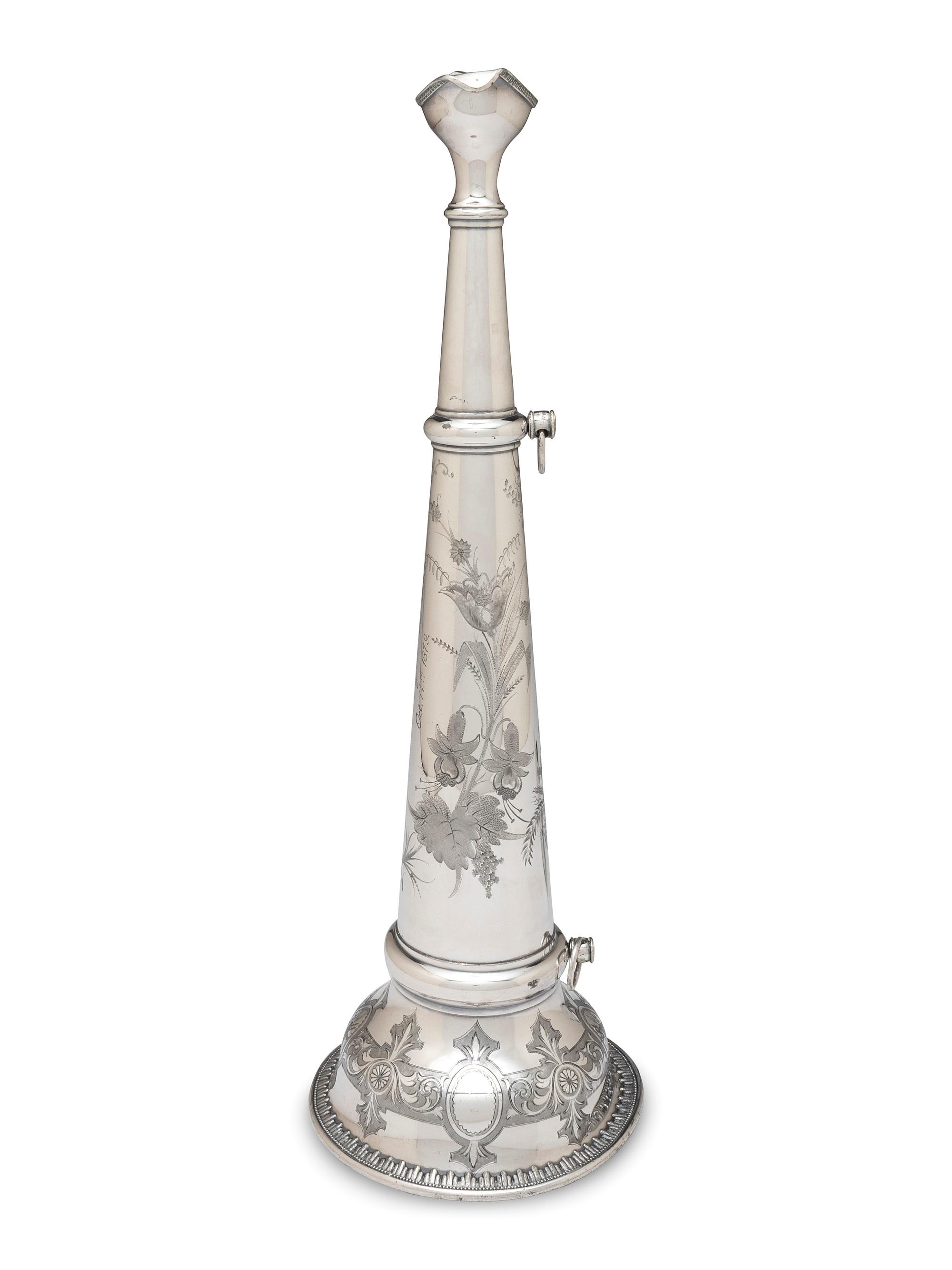 A Silver Plate Fireman's Parade Horn