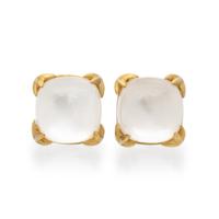 MAZ, YELLOW GOLD, ROCK CRYSTAL, AND MOTHER-OF-PEARL EARRINGS