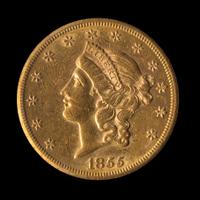 A United States 1855-S Liberty Head $20 Gold Coin