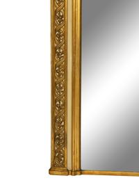 A Louis XVI Style Painted and Parcel Gilt Overmantel Mirror