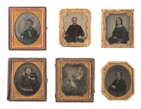 [EARLY PHOTOGRAPHY]. 45 daguerreotypes, ambrotypes, and tintypes of men, women, and children, some in Union cases.