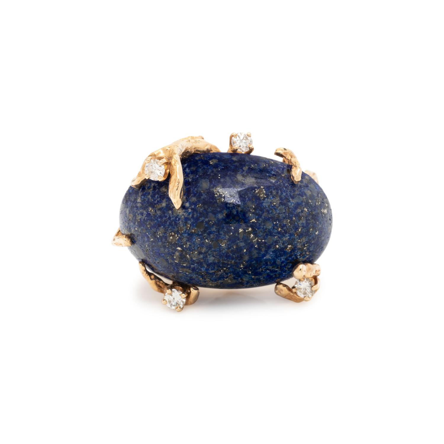 LAPIS LAZULI AND DIAMOND RING