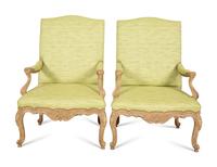 A Pair of Erika Brunson Regence Style Beechwood Fauteuils