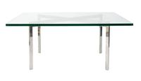 A Ludwig Mies Van Der Rohe Steel and Glass Barcelona Table