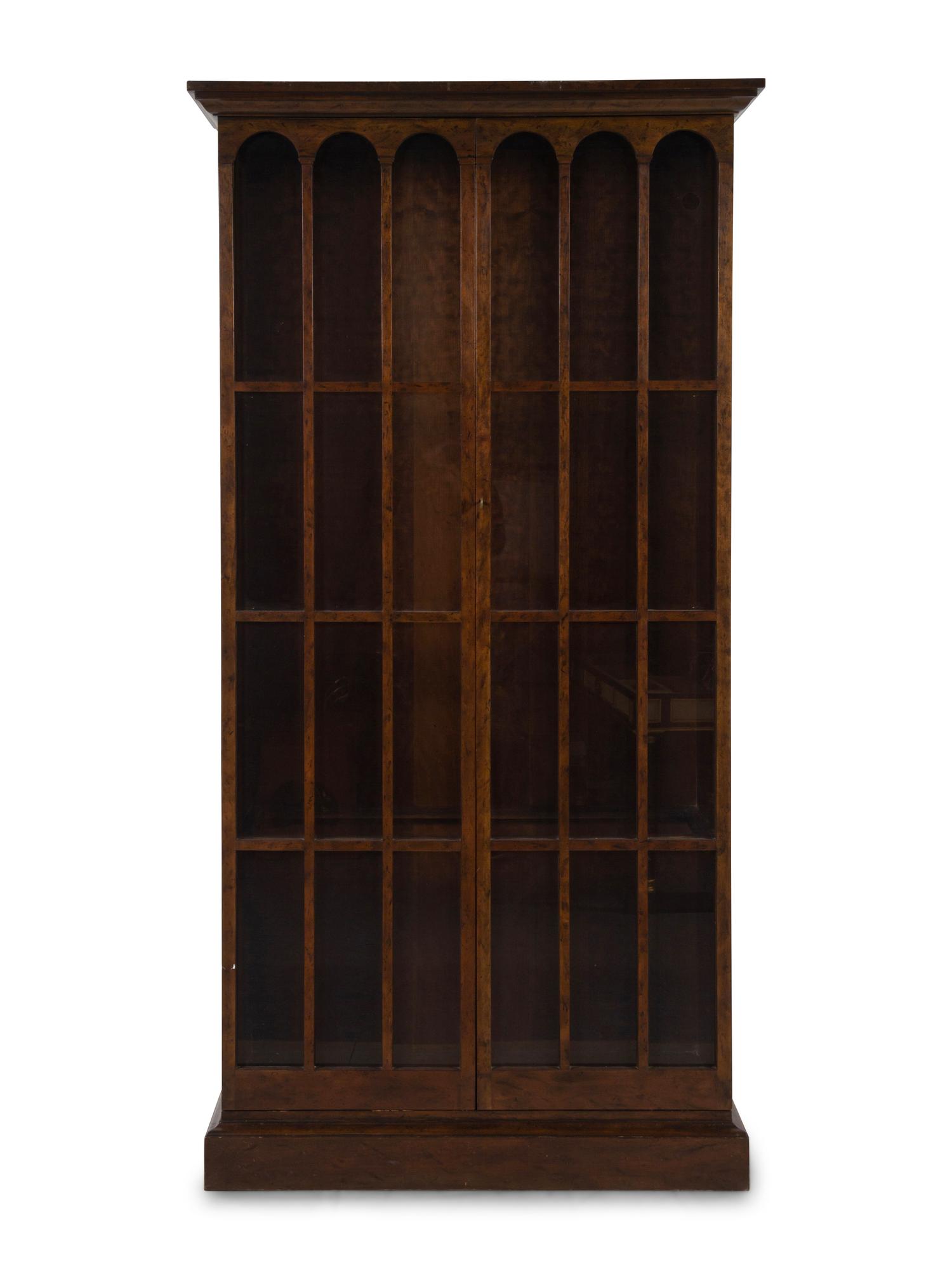 A Modern Walnut Bookcase Cabinet