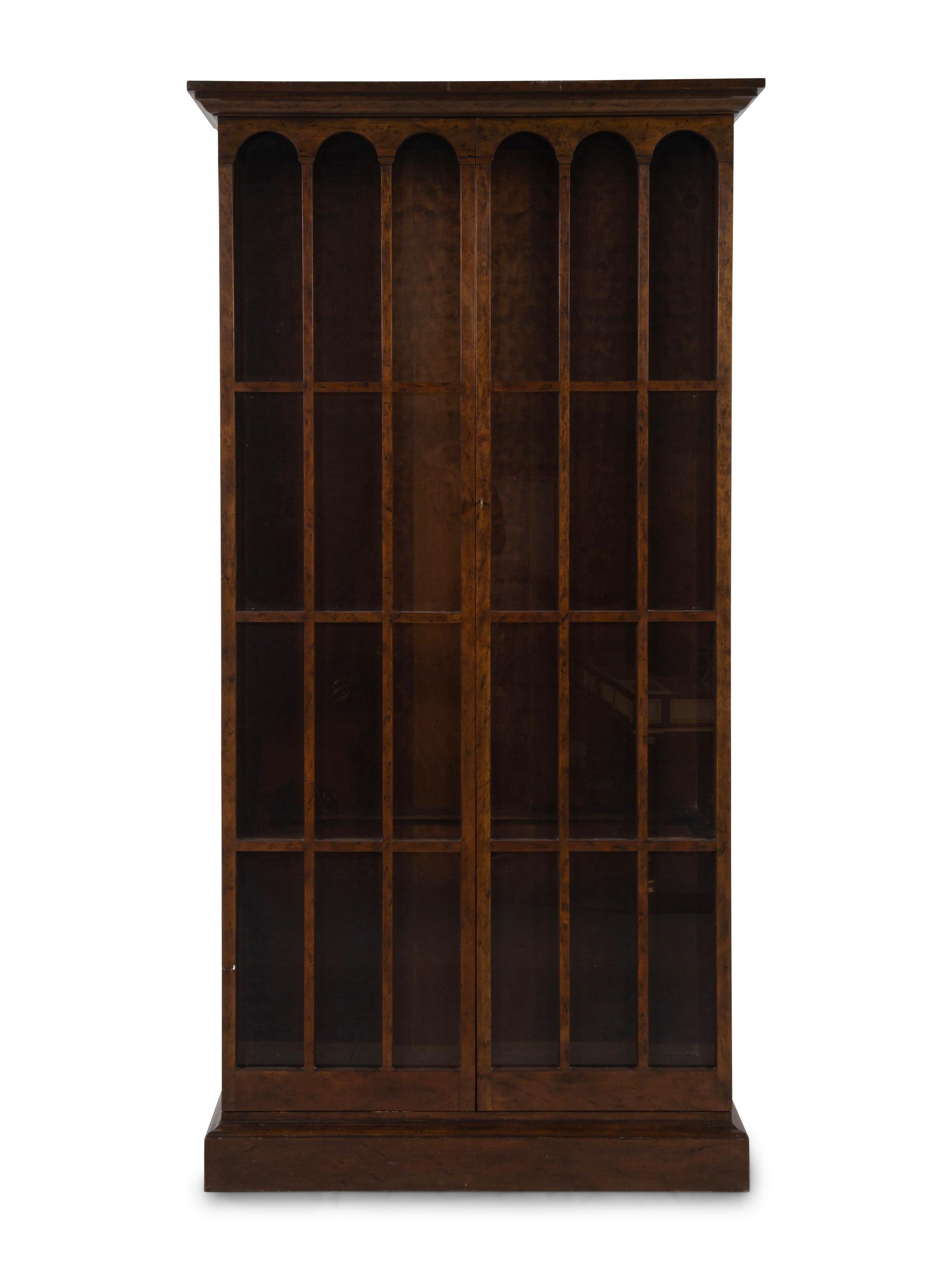 A Modern Walnut Bookcase Cabinet