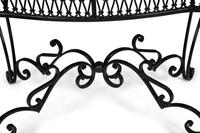 A Wrought Iron Marble-Top Side Table