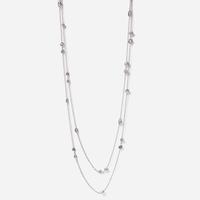 An 18K White Gold and Diamond Station Necklace