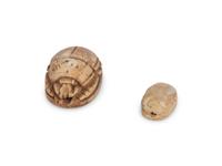 Two Egyptian Glazed Steatite Scarabs