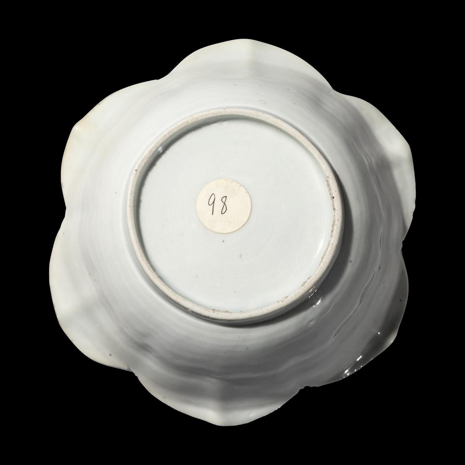 A Japanese Ko-Kutani Porcelain Foliate Dish