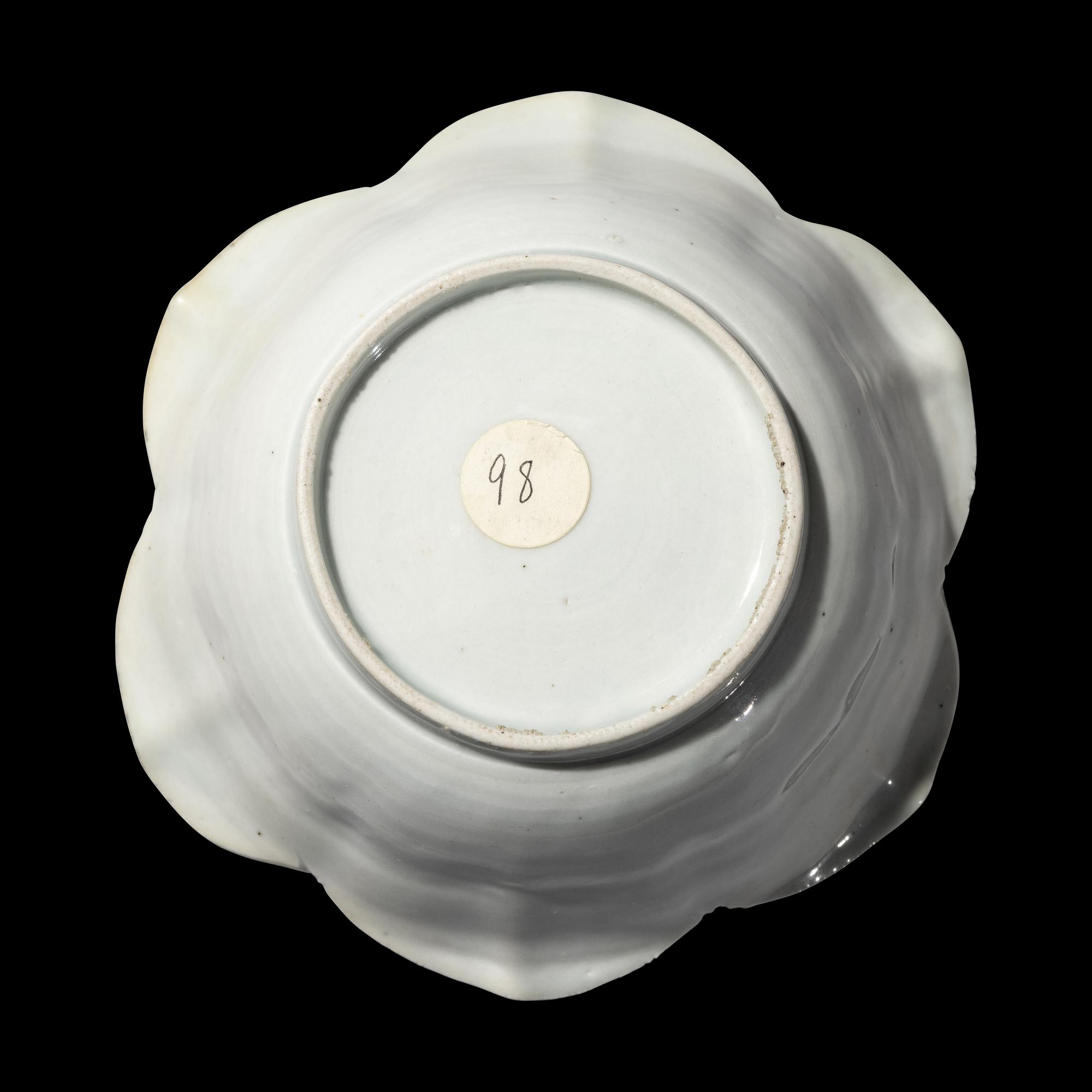 A Japanese Ko-Kutani Porcelain Foliate Dish