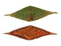 Four Hermès 90cm Pleated Silk Scarves