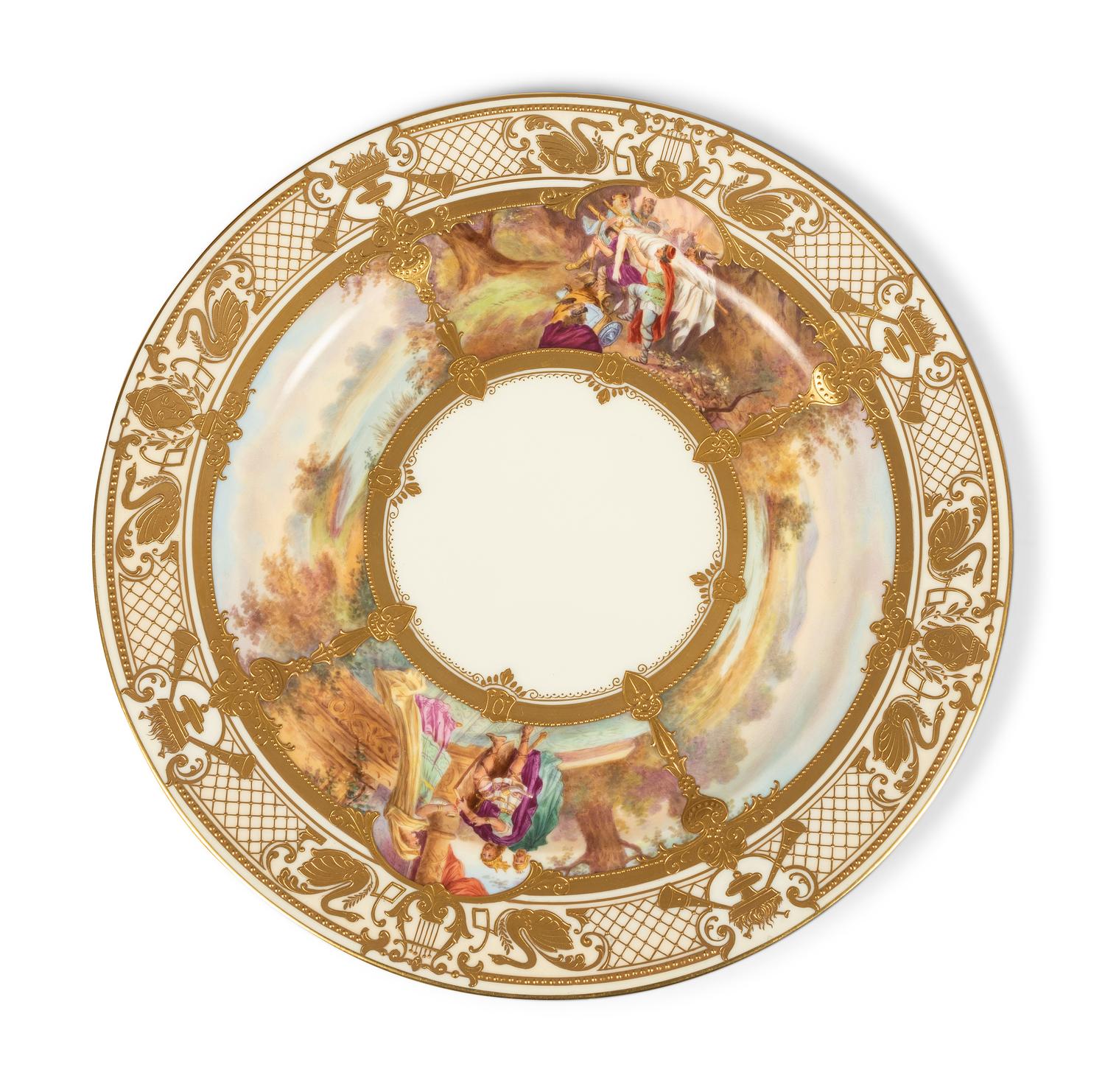 Eleven Dresden Ambrosius Lamm Porcelain Opera Cabinet Plates