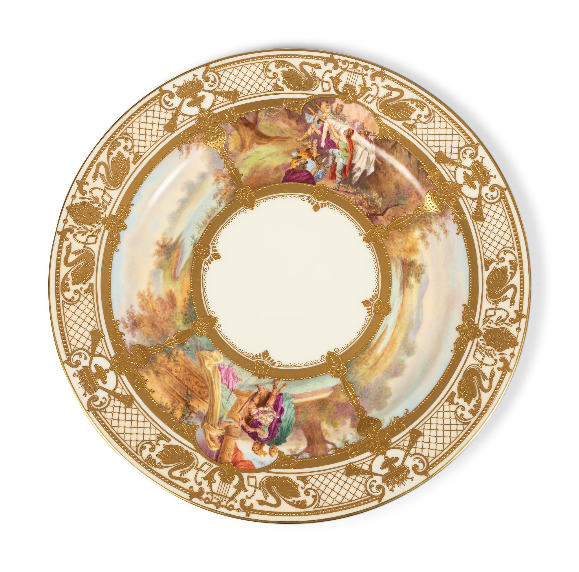 Eleven Dresden Ambrosius Lamm Porcelain Opera Cabinet Plates