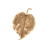 YELLOW GOLD AND DIAMOND LEAF BROOCH