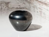Blackware Pottery Jar, with Gunmetal Finish October 1969