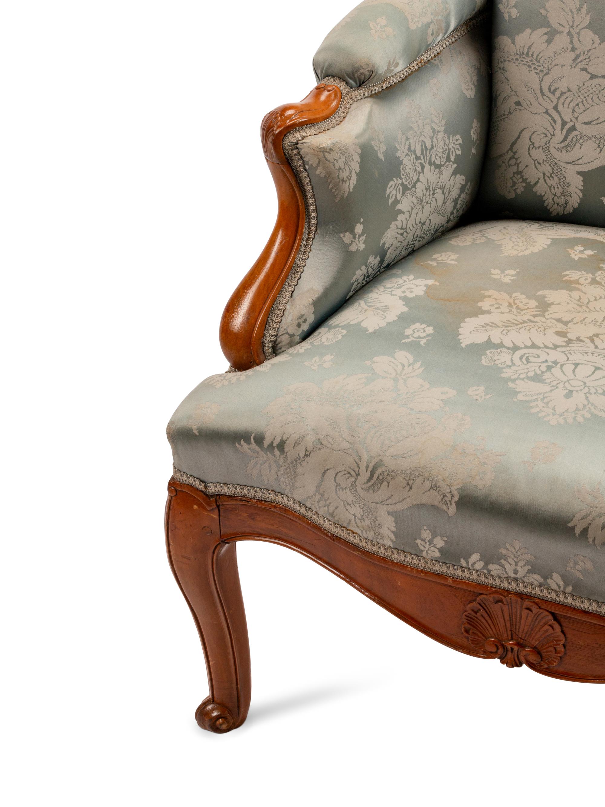 A Louis XV Provincial Walnut Bergere — 18TH/19TH CENTURY