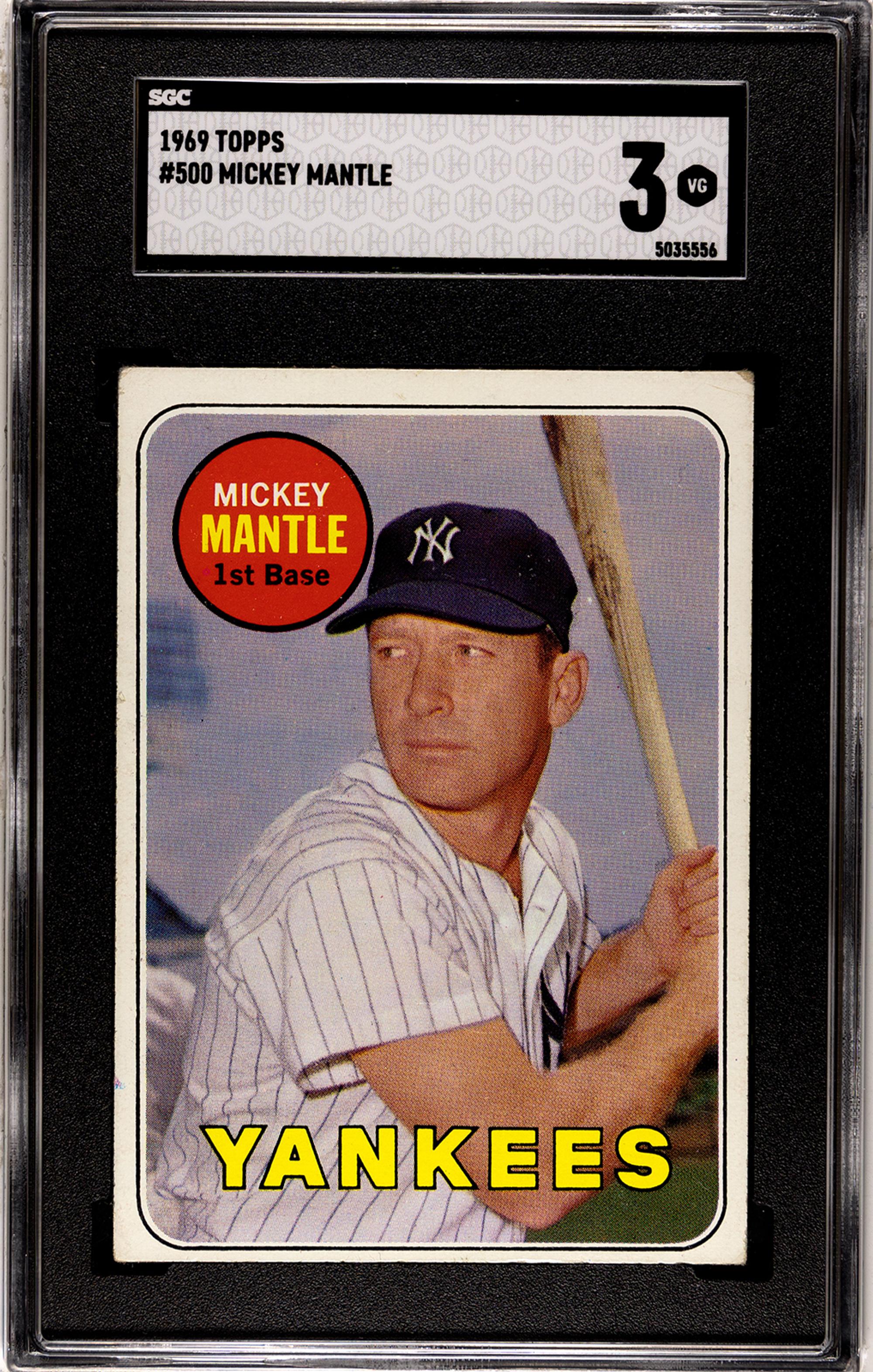 A 1969 Topps Mickey Mantle Baseball Card No. 500 (SGC 3 VG)
