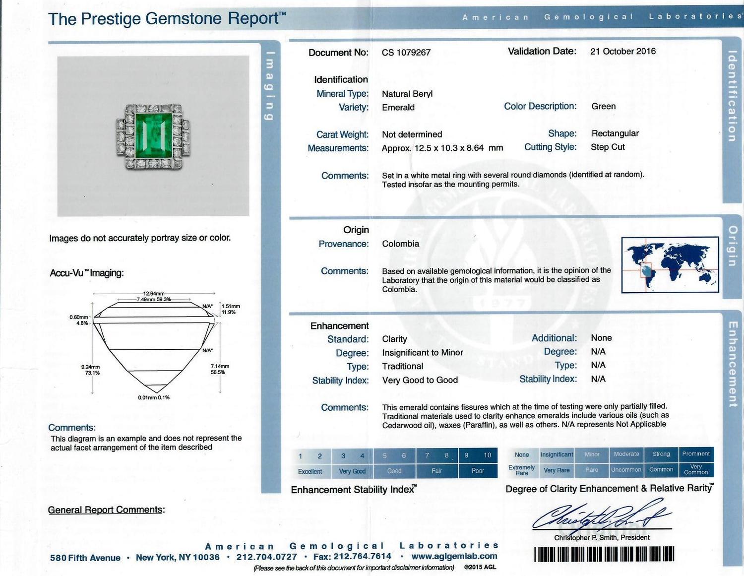 A Platinum Topped White Gold, Emerald and Diamond Ring, 5.90 dwts.