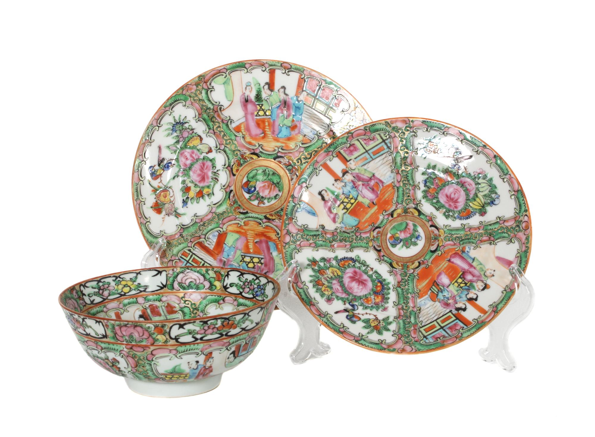 A Collection of Chinese Rose Medallion Porcelain,