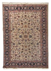 A Persian Wool and Silk Rug 10 feet 1 inch x 6 feet 9 inches.